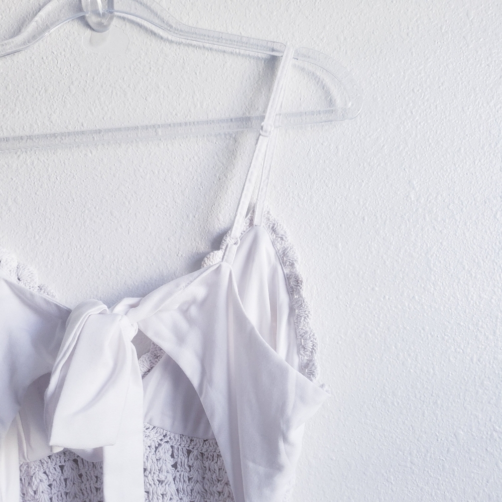 Crochet Ruffle Mini Bohemian Dress - Picture 7 of 9